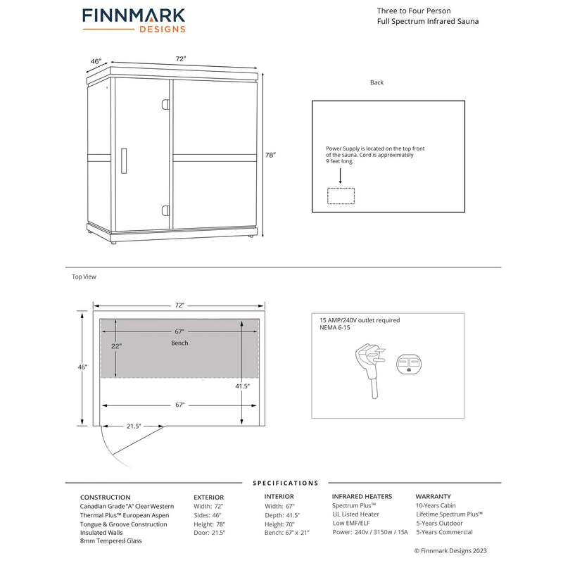 Finnmark FD-3 Full Spectrum Infrared Sauna