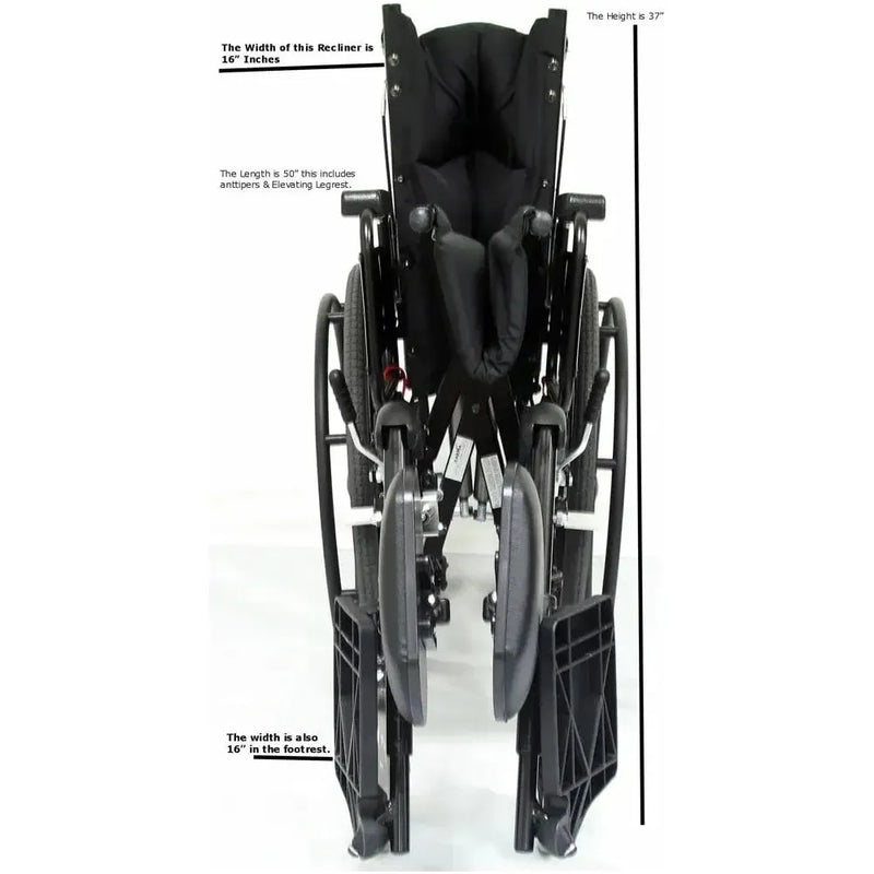 Karman KM5000F Reclining Wheelchair Ultra Lightweight with T6 Aluminum