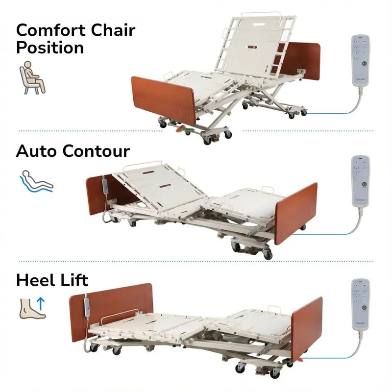 Emerald Supply Infinity Max Hi-Low Full Electric Bariatric Hospital Bed - 1000 lbs Capacity