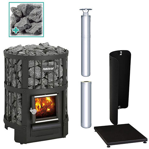 Harvia Legend 150 Wood-Burning Sauna Stove Package, 16kW