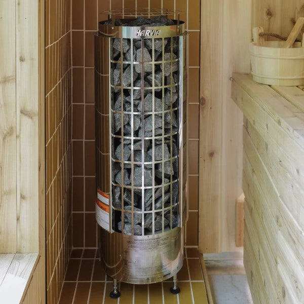 Harvia Cilindro PC80 8 kW Electric Sauna Heater w/ Built-In Controls