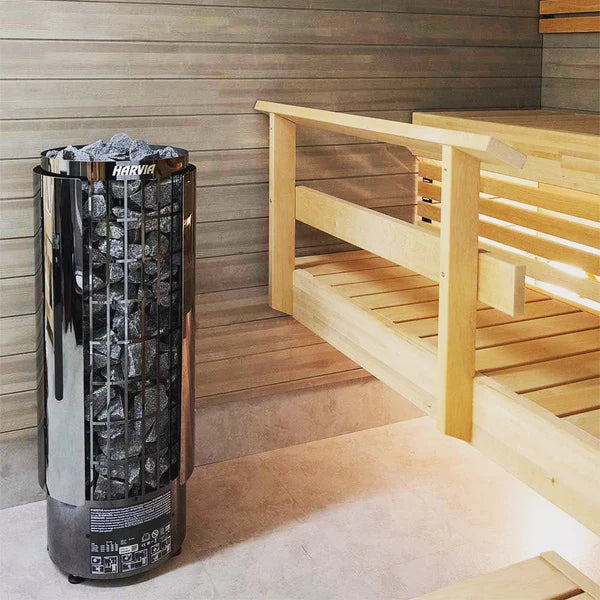 Harvia Cilindro PC80 8 kW Electric Sauna Heater w/ Built-In Controls