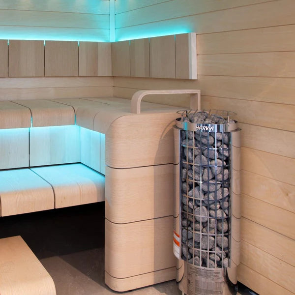Harvia Cilindro PC80 8 kW Electric Sauna Heater w/ Built-In Controls