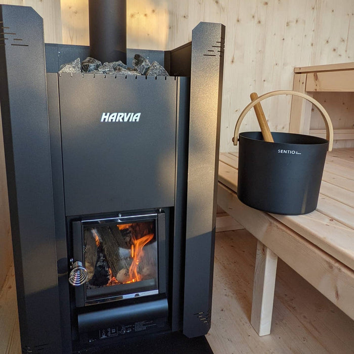 Harvia Linear 16 Black Linear Series 17.9 kW Wood-Burning Sauna Stove