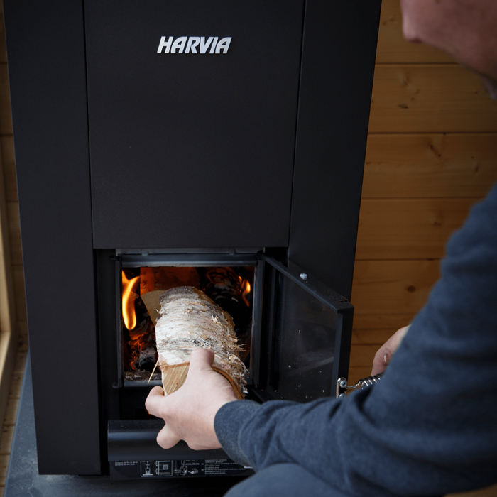 Harvia Linear 16 Black Linear Series 17.9 kW Wood-Burning Sauna Stove