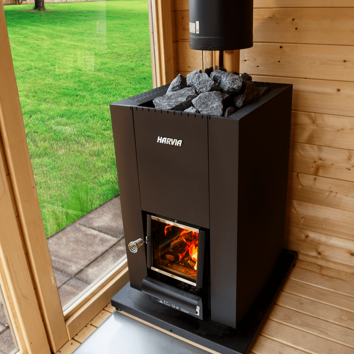 Harvia Linear 16 Black Linear Series 17.9 kW Wood-Burning Sauna Stove