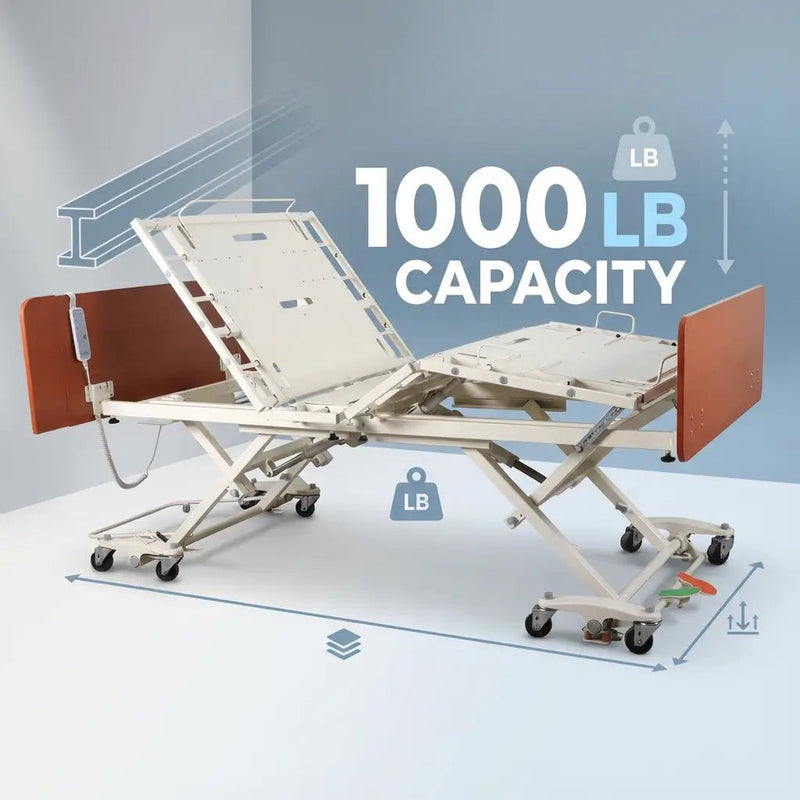 Emerald Supply Infinity Max Hi-Low Full Electric Bariatric Hospital Bed - 1000 lbs Capacity