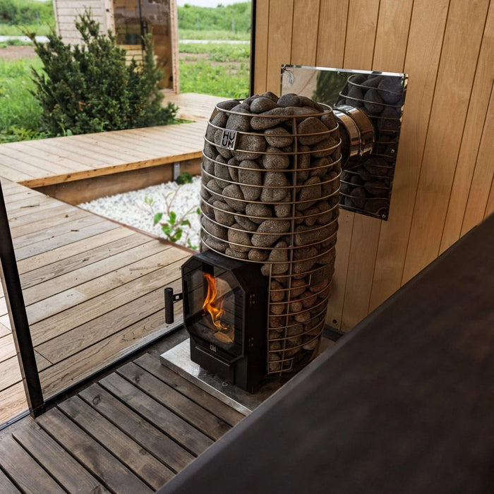 HUUM HIVE Flow Mini LS Wood-Burning Sauna Stove w/ Firebox Extension, 8.5kW
