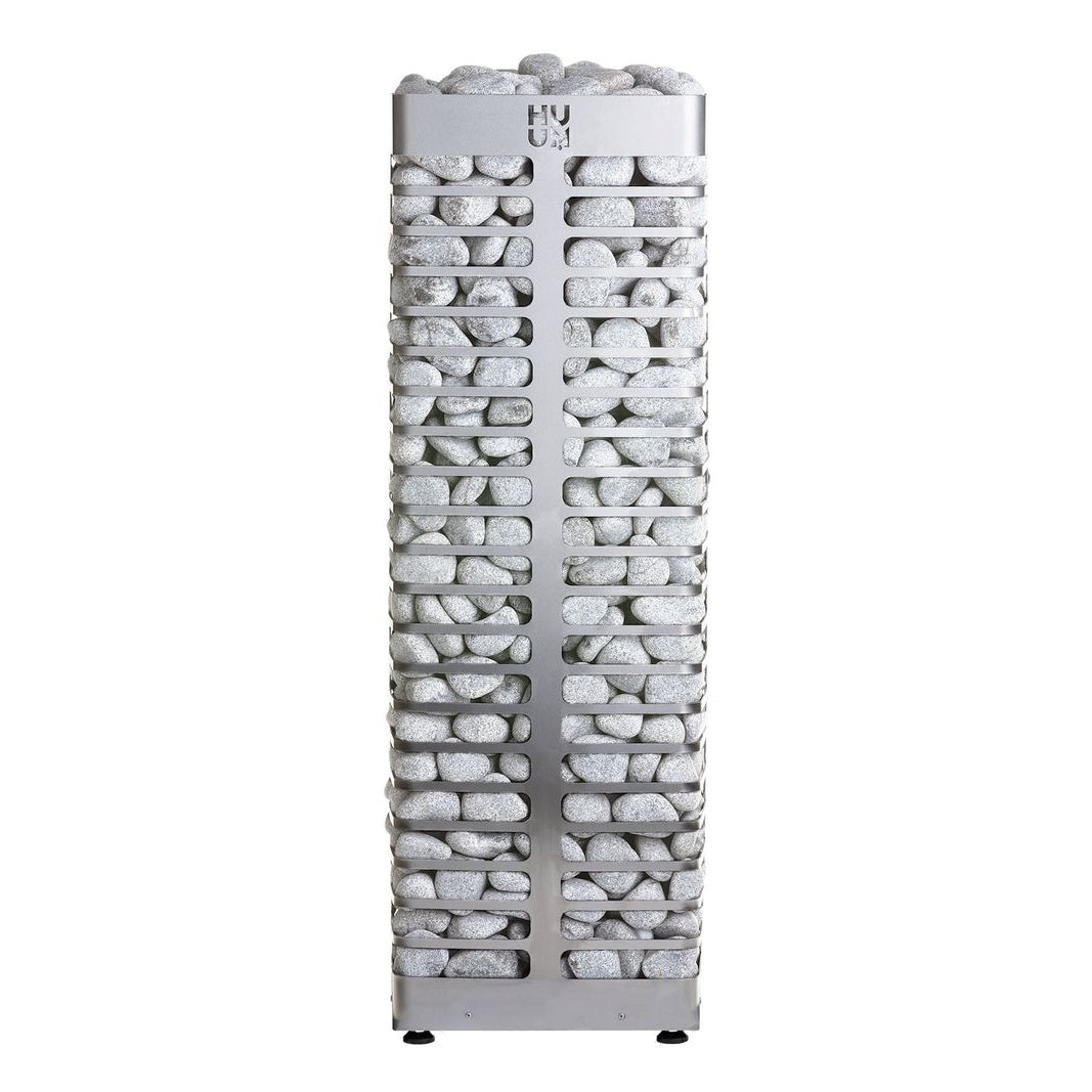 HUUM STEEL 9kW floor-standing slim stainless steel tower sauna heater 330 lbs stone capacity 4 inch clearance
