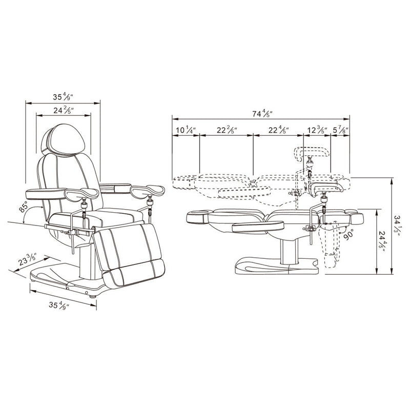 DIR Ink OB 3-Motor Electric Gyno Chair with Stirrups