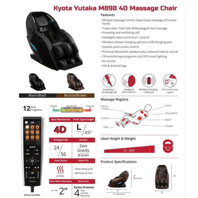 Kyota Yutaka M898 4D Massage Chair