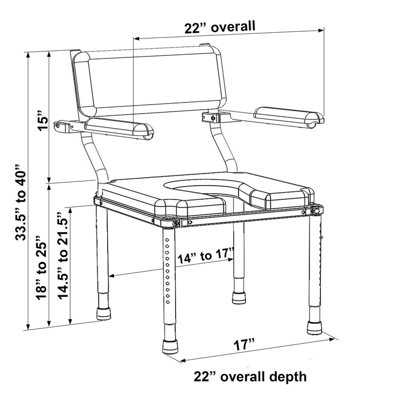 Nuprodx Multichair MC3000 Shower Commode Chair