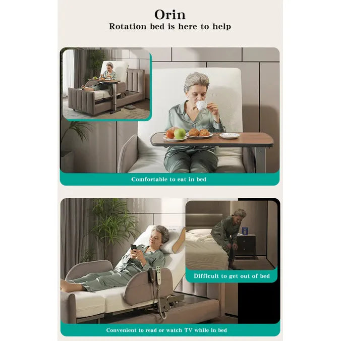 Charme Starsleep Orin Rotating Full Electric Lift Assist Bed with Heat & Massage