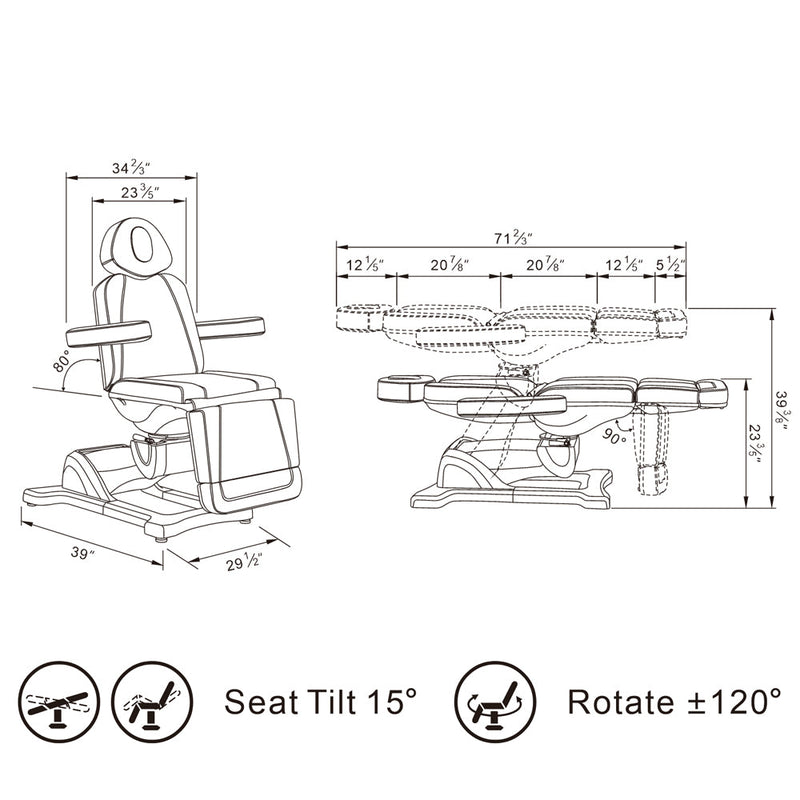 DIR Pavo 4-Motor Swivel Medical Spa Treatment Table