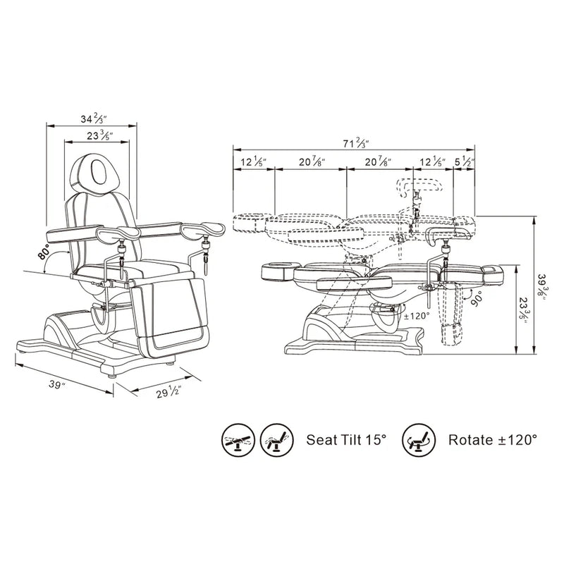 DIR Pavo OB 4-Motor OB/GYN Exam Chair with Stirrups