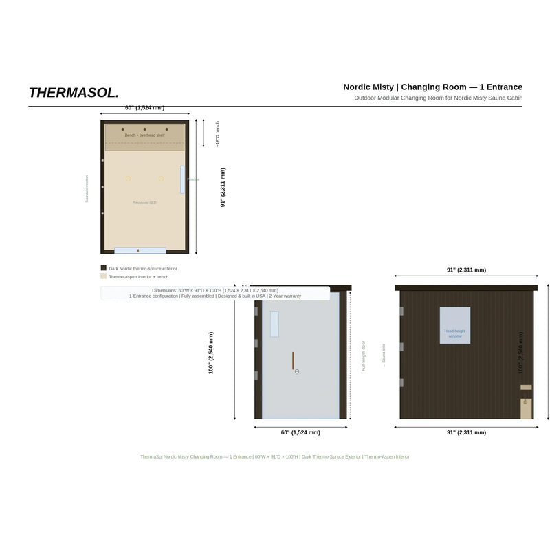 ThermaSol Nordic Misty Changing Room